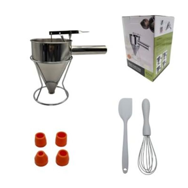 40 oz Pancake Mixer Multi-Caliber Stainless Steel Funnel Cake Mixer with Stan...