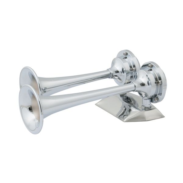 Marinco 10108 12V Chrome Plated Dual Trumpet Mini Air Horn