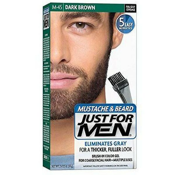 JUST FOR MEN Color Gel Mustache & Beard M-45, Dark Brown 1 Each