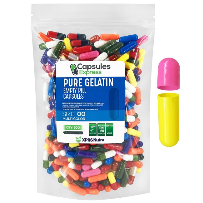 XPRS Nutra Size 5 Empty Capsules - 100 Count Very Small Empty Gelatin  Capsules - Empty Pill Capsules - DIY Capsule Filling - Fillable Pill  Capsules