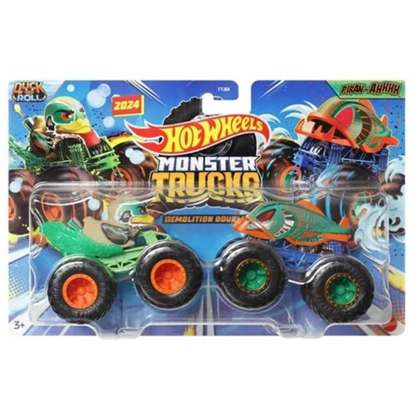 Hot Wheels Monster Trucks Demolition Doubles New for 2024 Duck N' Roll ...