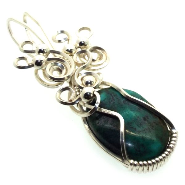 Native Turquoise Gemstone Wire Wrapped Pendant