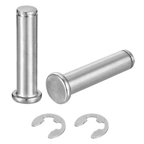 2Set M12x50mm 304 Stainless Steel Cylindrical Shaft Snap Ring Locating Pin