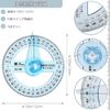 Total Circle Protractor, Set of 4, 360 Degree Protractor, Angle Measuring Tool, Circular Swing Angle Meter, Math Protractor, Measuring Tool, Transparent Design, Small, Lightweight, Convenient,