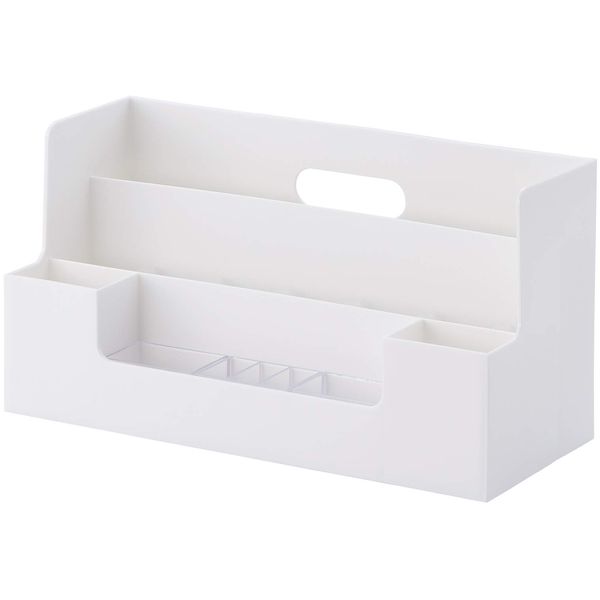 like-it MX-03 Storage Case, Organizer, Wide, Approx. Width 13.4 x Depth 5.2 x Height 7.2 inches (34 x 13.1 x 18.2 cm), All White (Opaque), Made in Japan, Tabletop Storage, Desk, Ballpoint Pen,