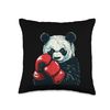 Cool panda loves boxing with gloves Throw Pillow