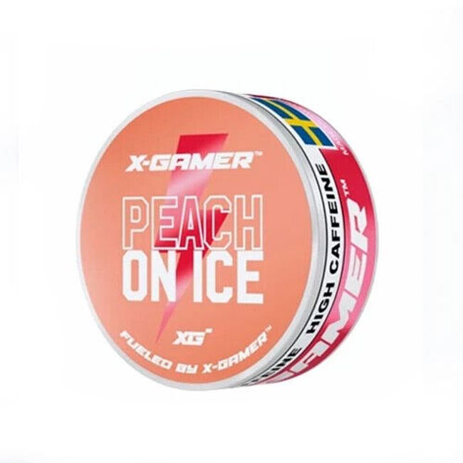 X-GAMER Peach On Ice, 3xTins Pouches, 50 mg Caffeine.