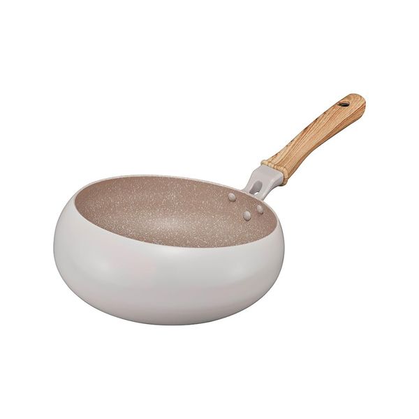 Doshisha Frying Pan that is Easy to Shake and Splash, 9.4 inches (24 cm), Induction Compatible, Gas Fire, PFOA Free, Wok, Stir-fried Vegetables, Medium, Deep, Ivory