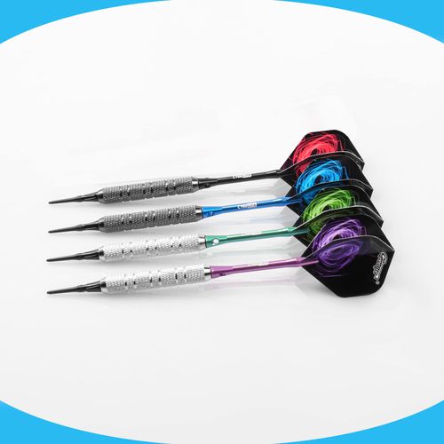 CyeeLife Soft tip Darts set 18g Black&Sliver Barrels,100 Plastic Points+Tool+12 Aluminium shafts+16 Flights,Home Dart set 12pcs of 1 Packs