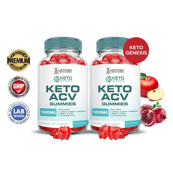 Keto Genesis ACV Gummies 1000MG Apple Cider Vinegar 120 Gummys