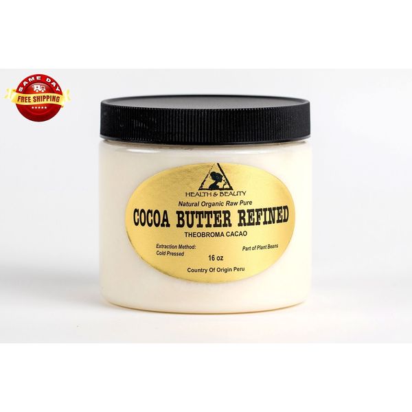 COCOA / CACAO BUTTER ULTRA REFINED ORGANIC by H&B Oils Center PREMIUM PURE 64 OZ