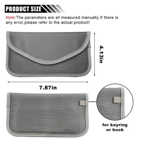 KITUREK 2PCS Faraday Signal Blocking Bag, Key Fob Protector, RFID Faraday Pouch Cage Box Wallet Case for Cell Phone Privacy Protection, Anti-Hacking RFID Card Protector Signal Shielding (Grey)