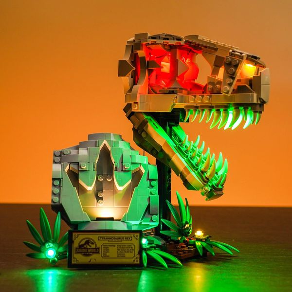 VONADO LED Light Kit Compatible with Lego Dinosaur Fossils: T. rex Skull 76964 (Lights Only, No Models) Creative Lighting Set Accessories Compatible with Lego 76964 Jurassic World Set