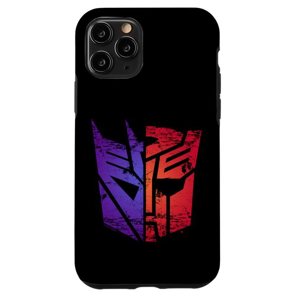 iPhone 11 Pro Transformers Decepticon Autobot Distressed Split Retro Logo Case