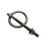 Stainless Steel T304 3/8" Shoulder Ring Eye Bolt, 2" Ring Diameter Bolt Shoulder