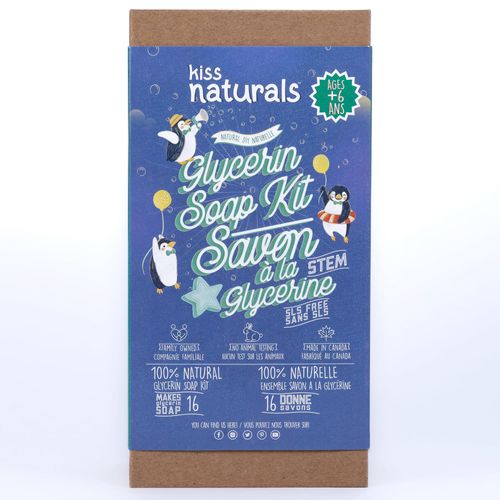 Kiss Naturals: Glycerin Soap Kit - Make 16 Soaps, DIY Kids Beauty, Organic Ingredients, Natural Fragrances, Mica-Based Colors, STEM Activity, Ages 6+