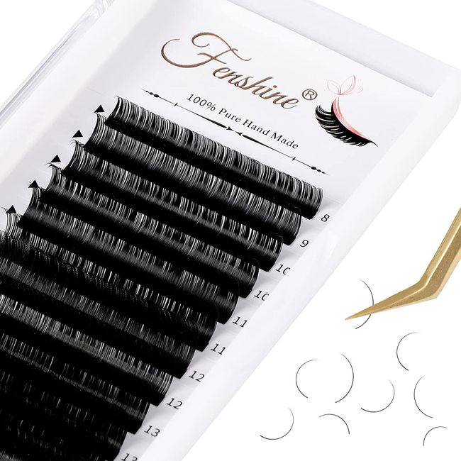 Fenshine Eyelash Extensions Mix 8-15mm Individual Lashes, Soft Classic Lash Extensions Matte Black Professional Eyelash Extension Supplies… (11mm, 0.15C Curl)