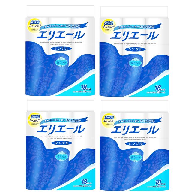Daio Paper Elleair Toilet Tissue Single 4902011720051 x 4-Piece Set