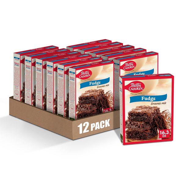 Betty Crocker Favorites Fudge Brownie Mix, Family Size, 16.3 oz (Pack of 12)