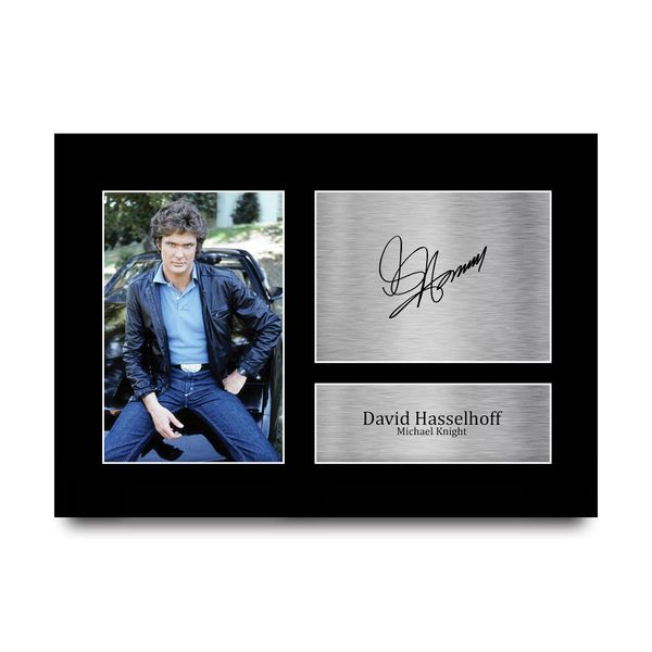 HWC Trading A4 David Hasselhoff Knight Rider Gifts Printed Signed Autograph Picture for TV Show Fans