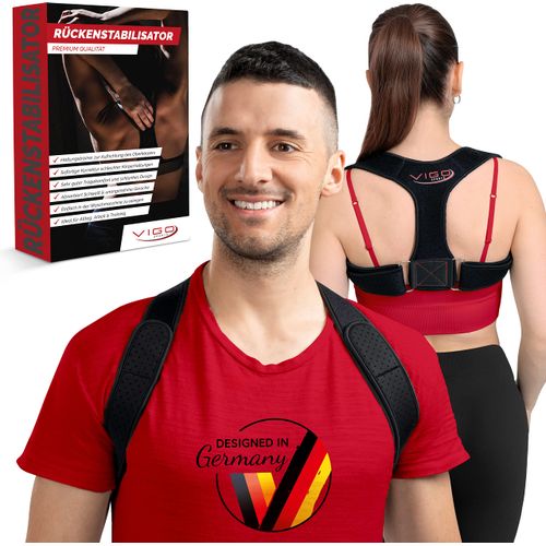 VIGO SPORTS® *NEW* I Back Straightener for Efficient Posture Correction I Adjustable Back Support for Men and Women I Premium Shoulder Strap for Confident Appearance (L-XL)