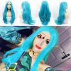 Blue Lace Front Wig Long Light Blue Full Lace Wig Natural Hairline Realistic Pastel Blue Wigs for Women Glueless Heat Resistant Fiber Hair Drag Queen
