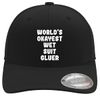 World's Okayest Wet Suit Gluer - Soft Flexfit Baseball Hat Cap, Black, Small/Medium