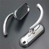 Mini Oval Chrome Motorcycle Rear View Mirrors For Harley Davidson Breakout FXBRS