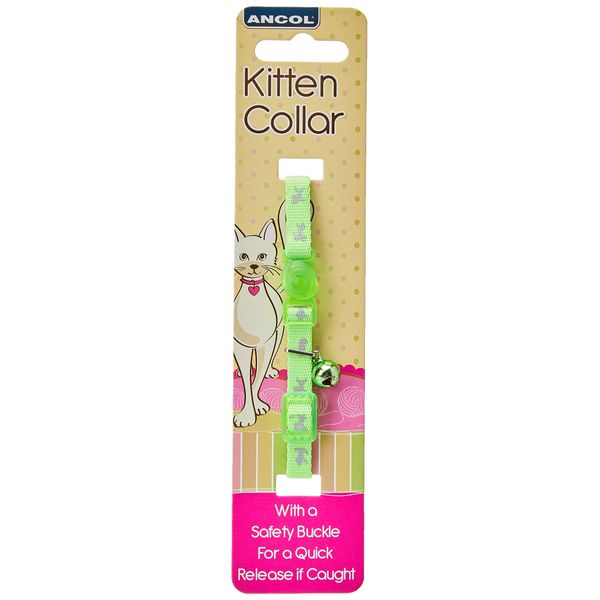 Ancol Hi-Vis Safety Kitten Collar, Neon Green