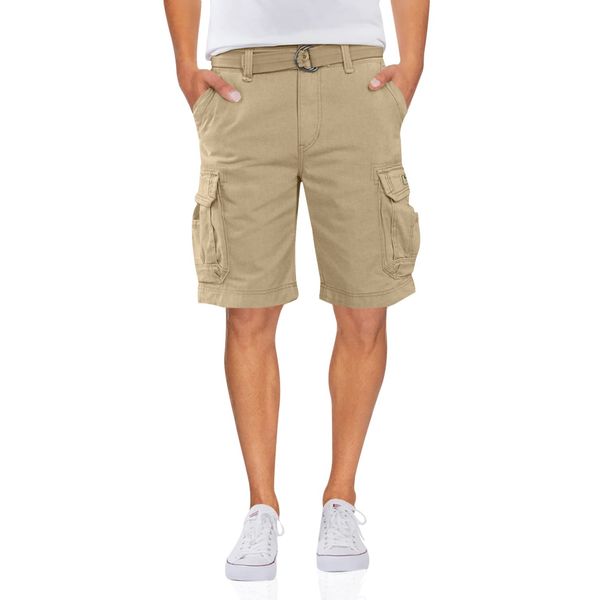 Unionbay Men's Survivor Belted Cargo Short, Desert, 34