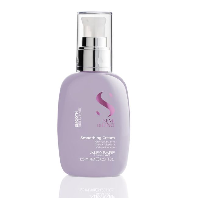 Alfaparf Milano Semi Di Lino Smooth Smoothing Cream for Frizzy and Rebel Hair - Controls Frizz - Protects from Heat and Humidity - Straightens and Hydrates Unruly Hair, 4.23 fl. oz.