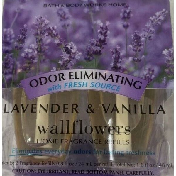 Bath & Body Works LAVENDER & VANILLA Odor Eliminating Wallflowers Refills 2pcs