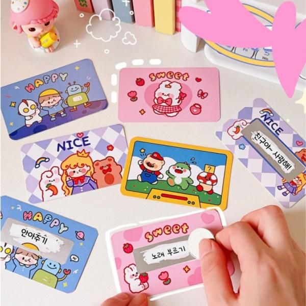 4 Kinds of Scratch Card Stickers 20 Sets Lottery Coupon Making Game