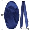 Braid Bonnet Satin Headscarf Hair Wrap for Sleeping Navy