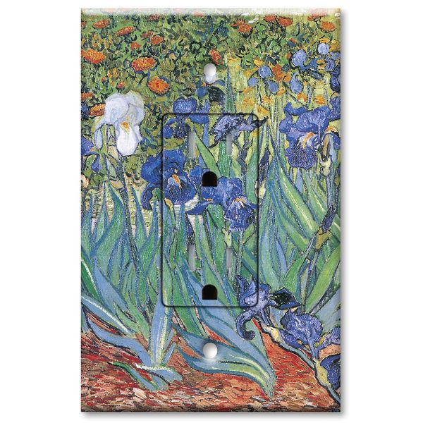 Printed - Tamper Resistant Electrical Outlet with matching Wall Plate - Van Gogh: Irises