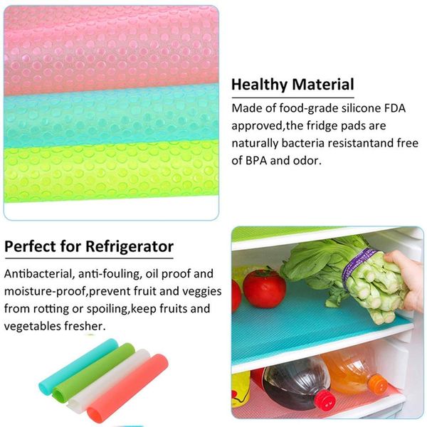 5 Henry’s Smart Baking 4 pcs Non-Slip Antibacterial Refrigerator Mats, Waterproof Fridge Liner or Cabinet Drawer Liners (4 pcs Fridge Liners), Perfect Fridge Mat for a Clean and Hygienic Fridge