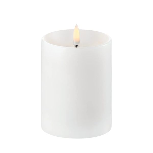 Uyuni Lighting LED Pillar Candle 8x10cm Nordic White with Shoulder