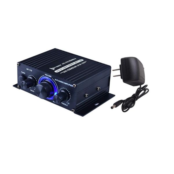 Yclover Audio Power Amplifier, Car and Household Power Amplifier, Output 20 W + 20 W, 20 Hz - 20 kHz, Small Audio, Compact Size, Hi-Fi Stereo Amplifier