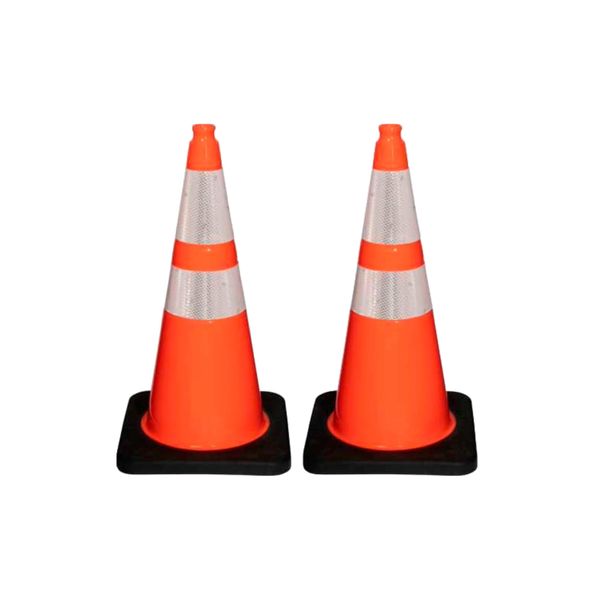Traffic Cone 28" 7 lb Orange – Wide Body Taffic Cone (2 Pack)