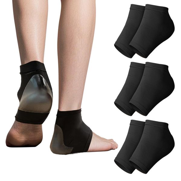 VEGCOO 3 Pairs Gel Heel Protectors Socks