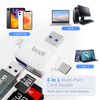Budi - 6 in 1 Card Reader + Sim Card Ejection Pin, Sim/TF Card Storage Small Box