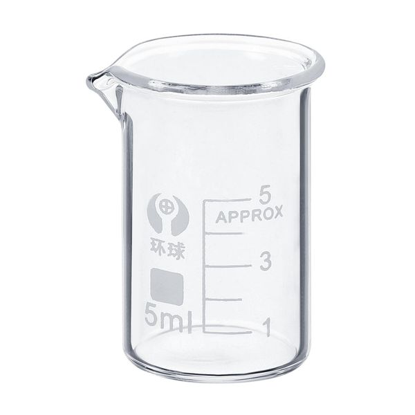 5ml Low Form Glass Beaker 3.3 Borosilicate Graduated Lab Measuring Cups