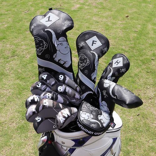 CRAFTSMAN 11 Pcs Golf Iron Covers Headcovers (3-9, PW,AW,SW, LW) Neoprene Gray Camo