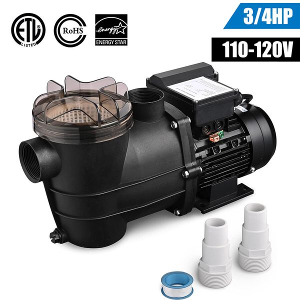 3/4 HP High Flo Above Ground Swimming Pool Pump w/ Strainer Filter Basket