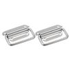sourcing map 75mmx42mm 201 Stainless Steel Toolbox Chest Ring Pull Handle Silver Tone, 2pcs