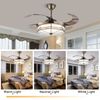 42'' Ceiling Fan with Light 36W Retractable LED Fan Lamp with Remote Control