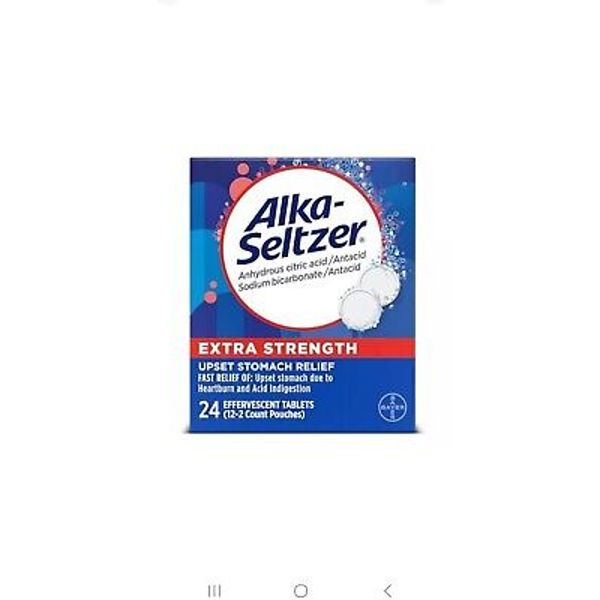 Alka-Seltzer Heartburn Relief Extra Strength Effervescent Tablets 24Ct Ex:04/27