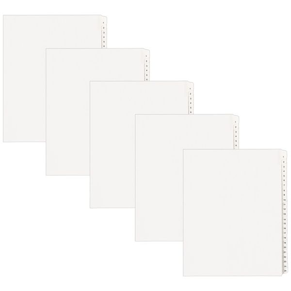 Avery 1-25 Legal Exhibit Dividers for 3 Ring Binders, 25-Tab Sets, Allstate Style, 5 Binder Divider Sets (24761)