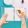 A5 6 Ring Binder Cover with Snap Button Closure Loose Leaf Folders Notebook Shell Protector for 6 Hole Planner Pages Refill Insert (Translucent Plastic)
