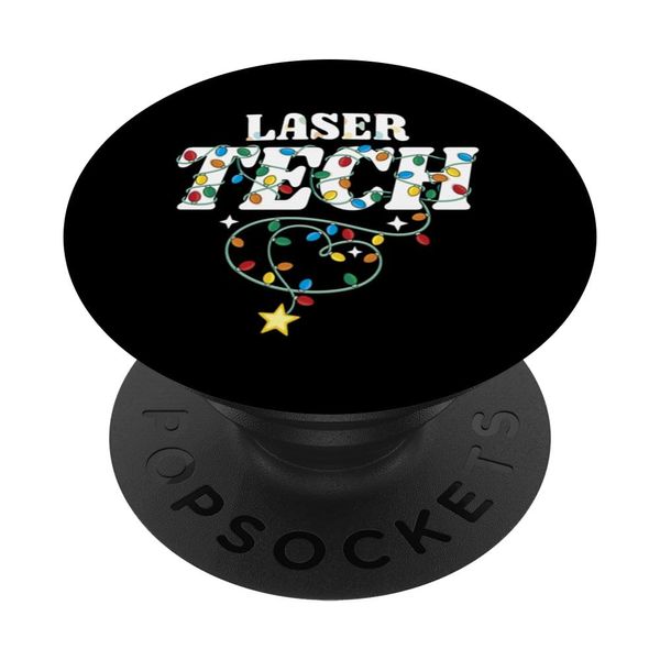 Laser Tech Christmas Photonic Technologist Technician Squad PopSockets Adhesive PopGrip